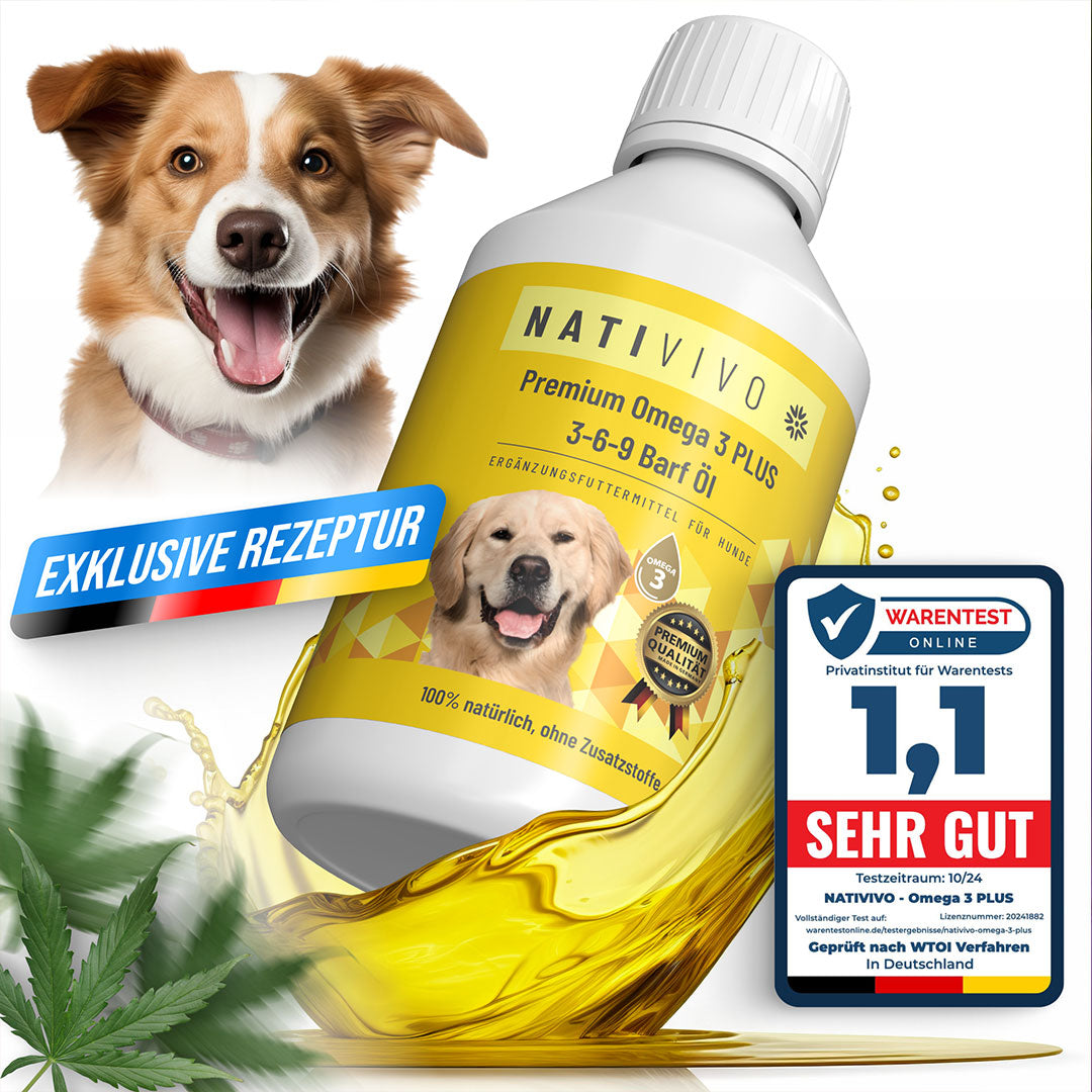 Premium Omega 3 Plus 3-6-9 Hunde Barföl