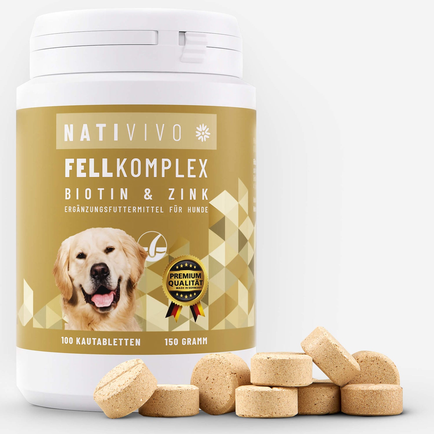 hochdosiertes Premium Biotin+Zink Hund Komplex Tablettten Pulver oder flüssig