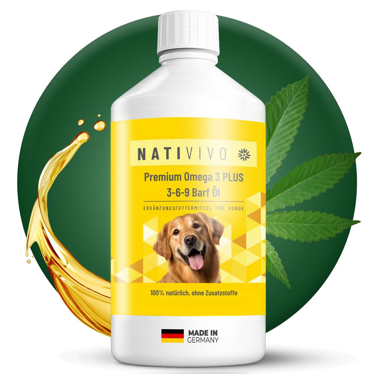 Premium Omega 3 Plus 3-6-9 Hunde Barföl