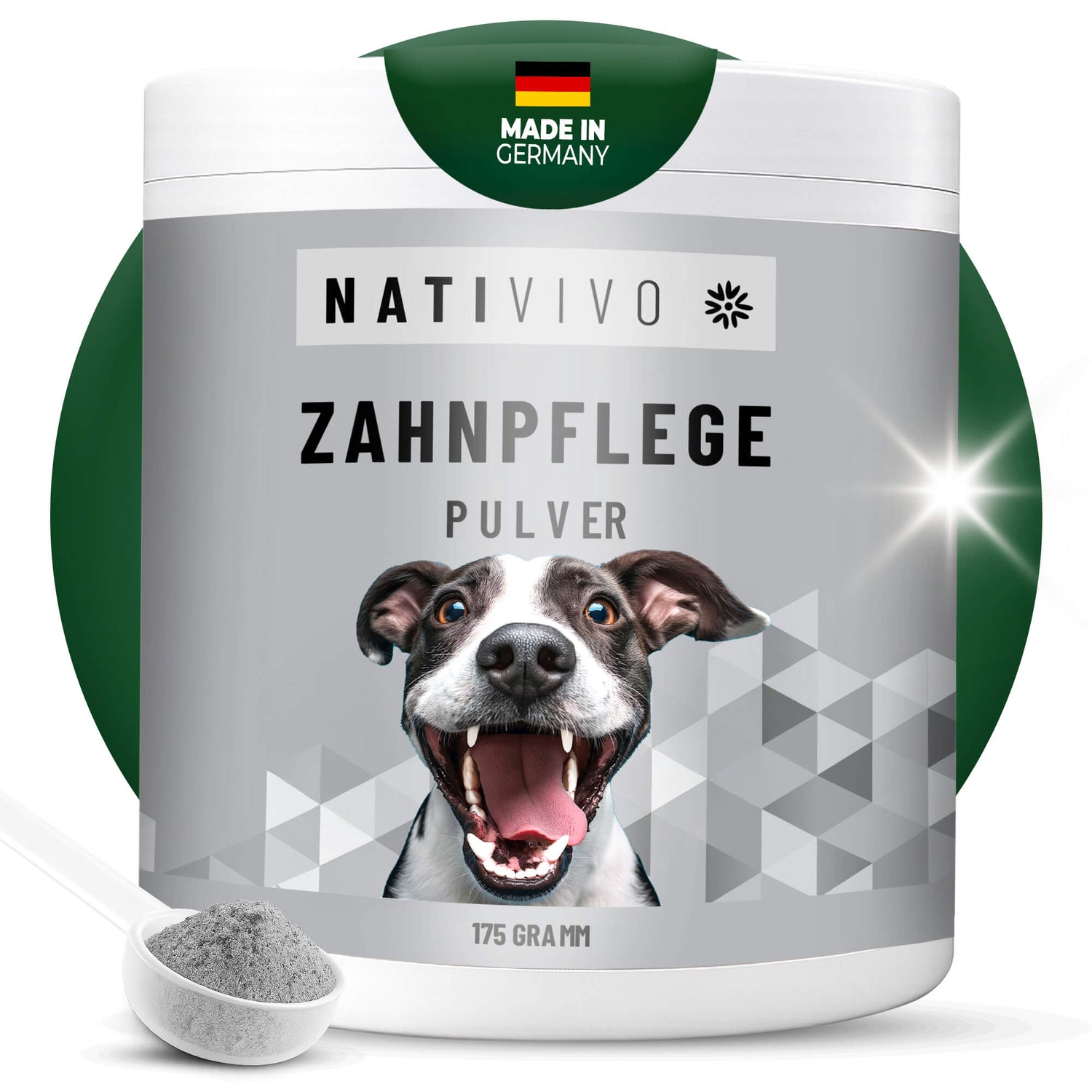 Zahnpflege Zahnpulver Hund unterstützend bei Zahnstein und Mundgeruch